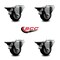 Service Caster 3'' Black Poly Wheel Swivel Bolt Hole Caster Set with Posi Lock Brakes, 4PK SCC-BH20S314-PPUB-BLK-PLB-4 - alternate 3